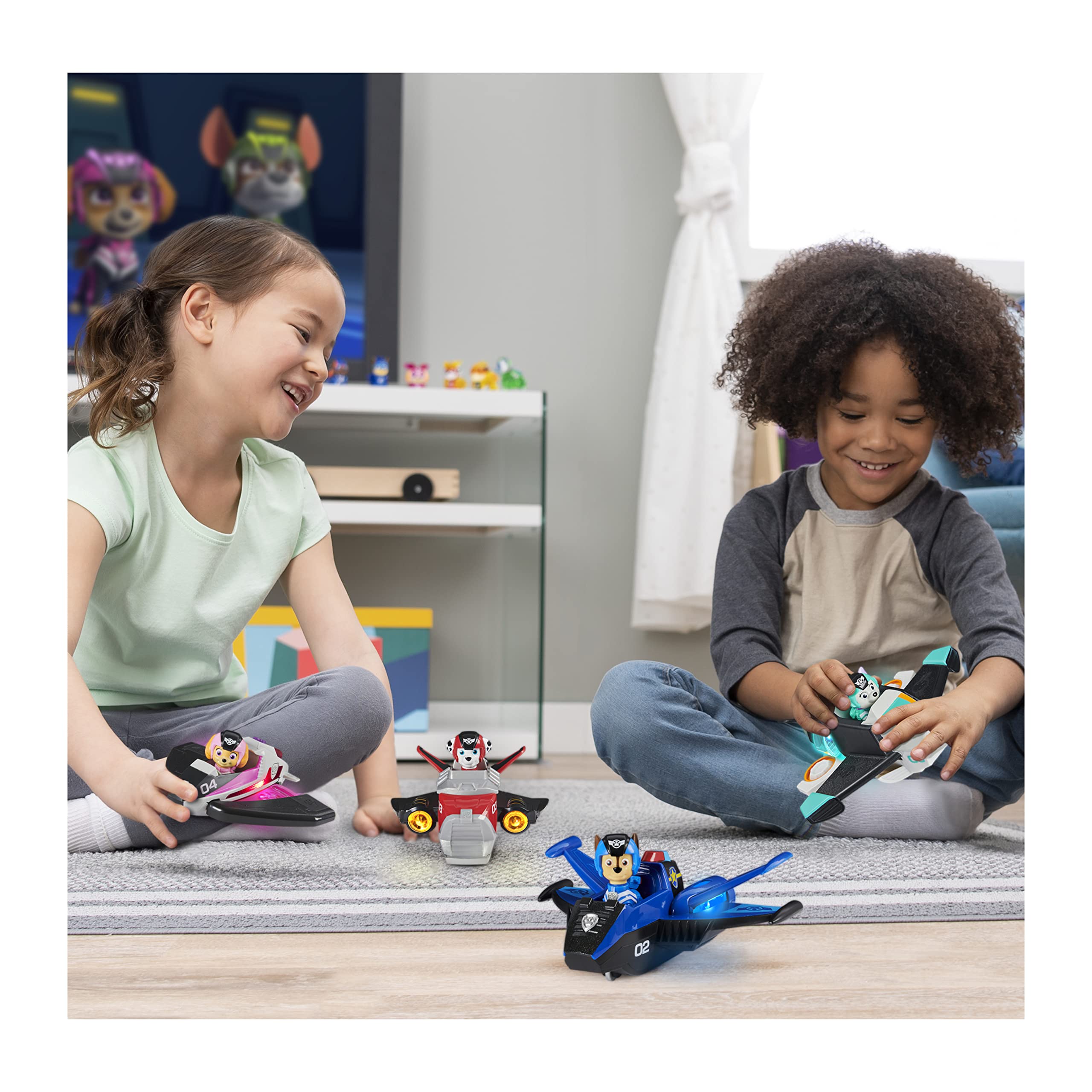 Deluxe Vehicle Paw Patrol Chase's Jet Transforming Toy with Lights and Sounds - photo 6