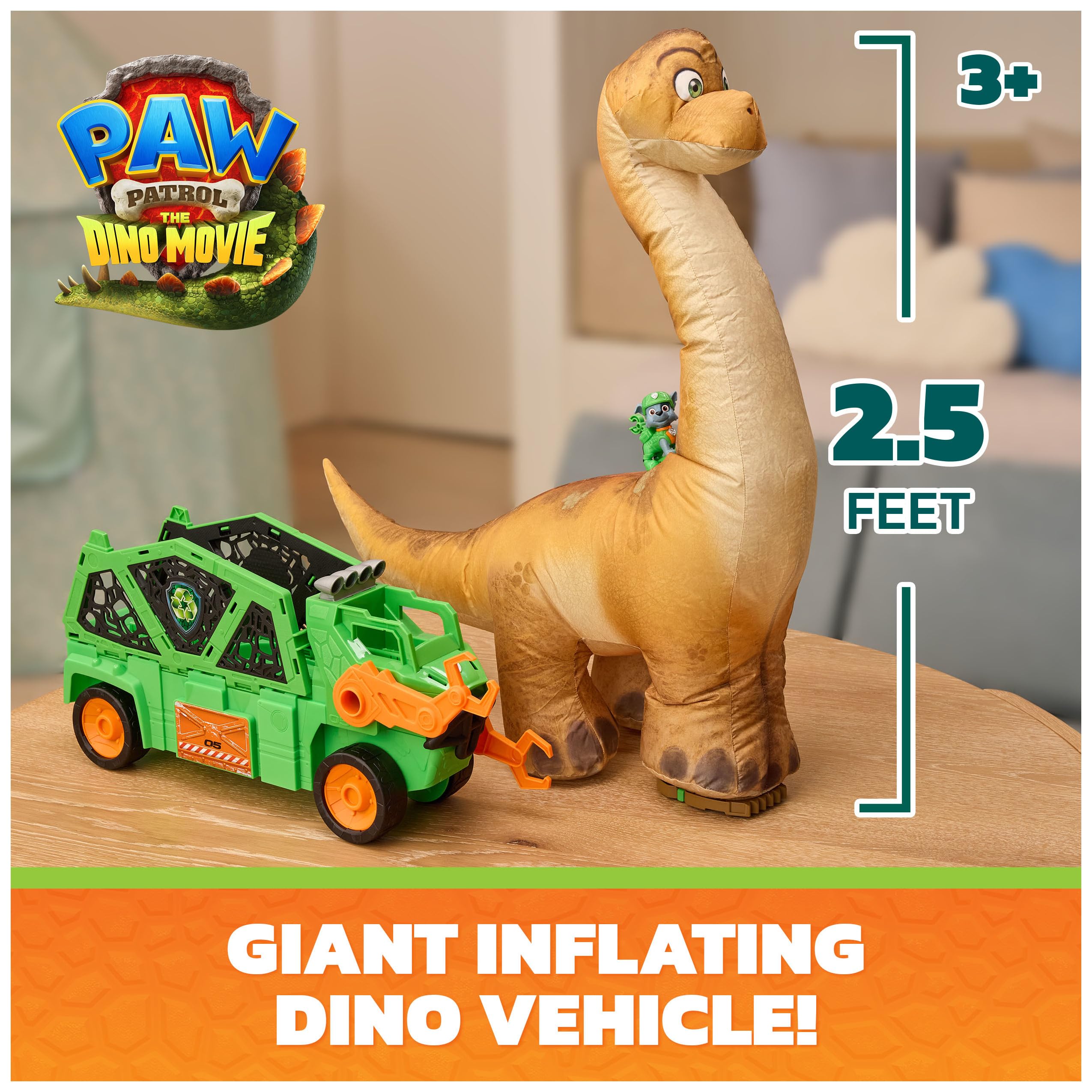 Vehicle Paw Patrol Megasaurus Dino with Rocky Action Figure - photo 2