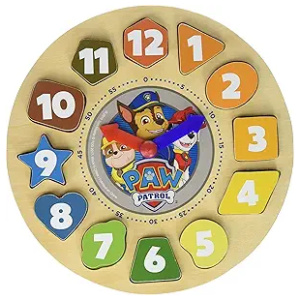 Paw Patrol Shape Sorter Clock 12 Piece