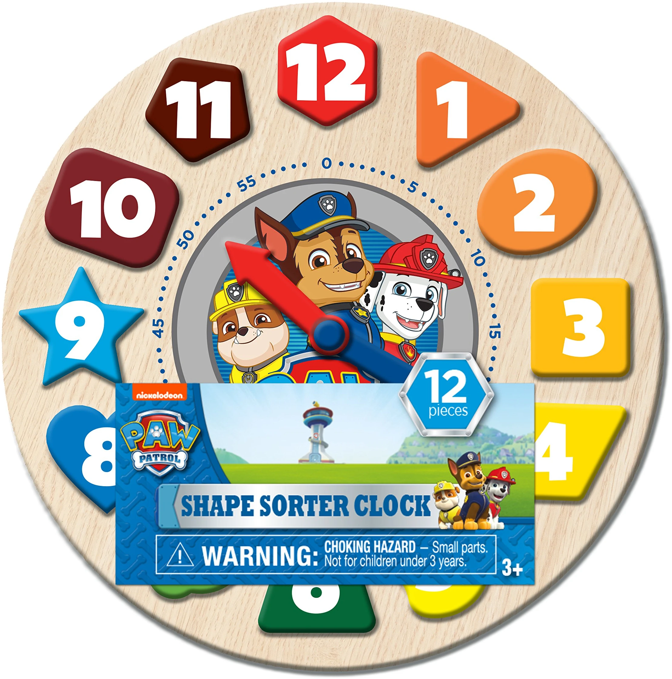 Paw Patrol Shape Sorter Clock 12 Piece - photo 2