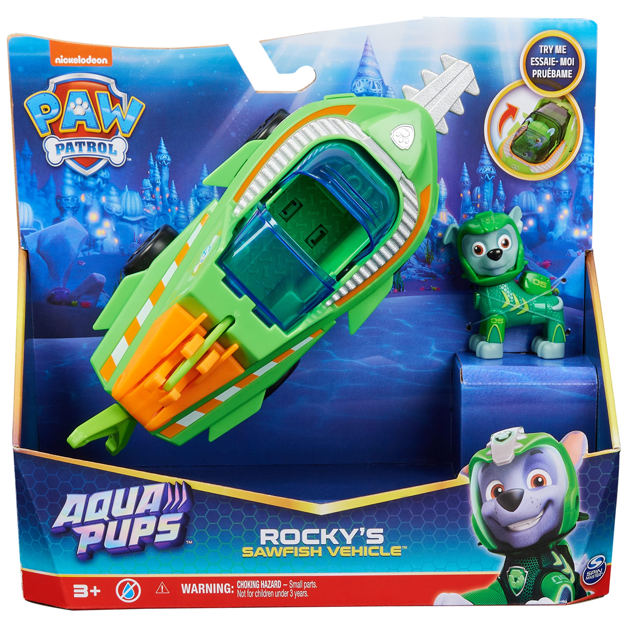 Vehicle Paw Patrol Rocky Transforming Sawfish Aqua Pups - photo 3
