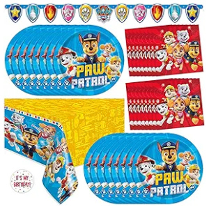 Paw Patrol Birthday Decorations Set Banner Tablecloth Plates Napkins Sticker