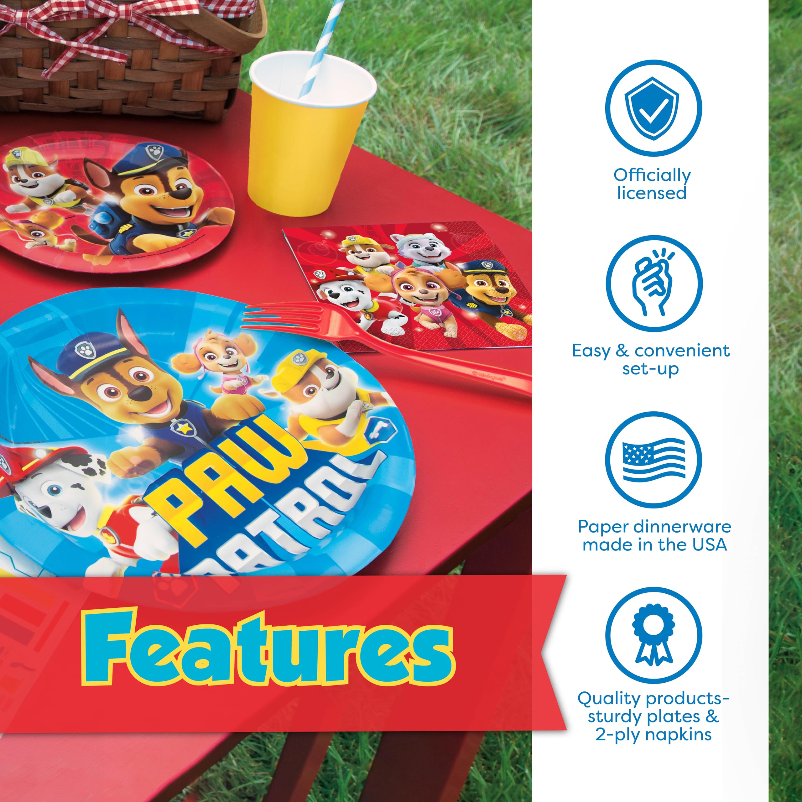 Paw Patrol Birthday Decorations Set Banner Tablecloth Plates Napkins Sticker - photo 5