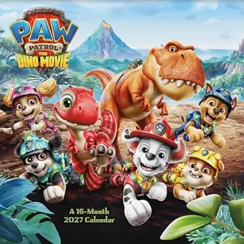 Wall Calendar Paw Patrol The Dino Movie 12x12
