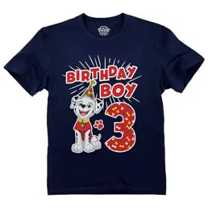 Toddler T-Shirt Paw Patrol Marshall 3rd Birthday Tee Navy