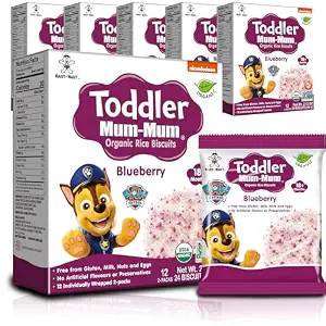 Toddler Rice Biscuits Paw Patrol Blueberry, 24 Count Pack of 6