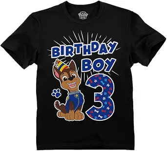 Toddler T-Shirt Paw Patrol Chase 3rd Birthday Boys Tee