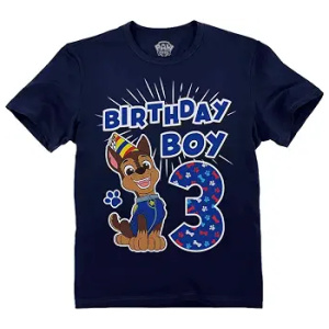 Toddler T-Shirt Paw Patrol Chase 3rd Birthday Tee Navy