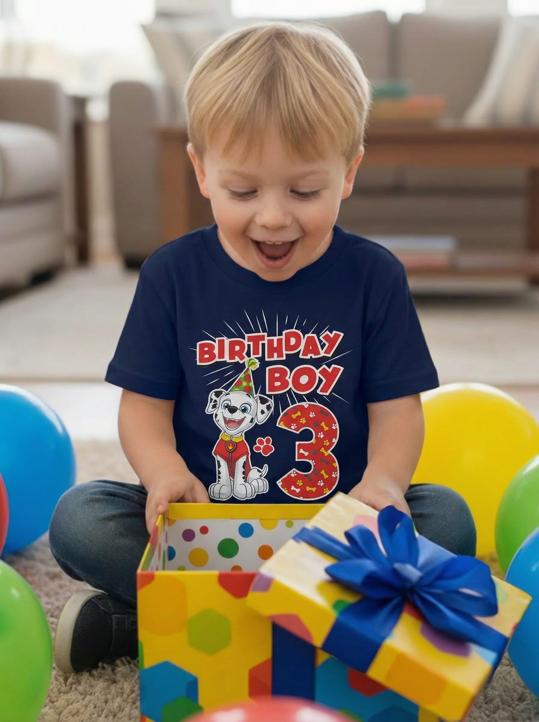 Toddler Boys T-Shirt Paw Patrol Marshall 3rd Birthday Tee