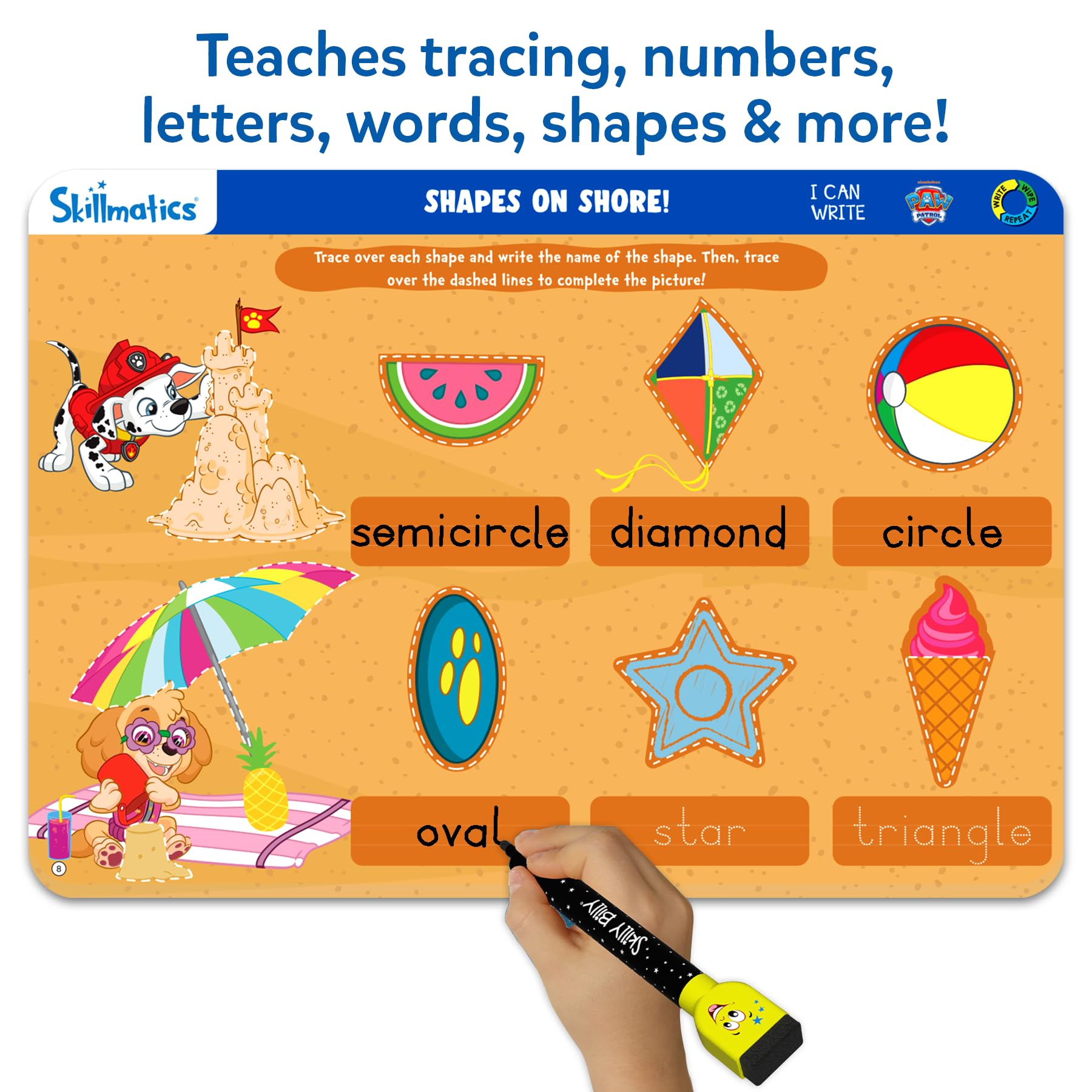 Write and Wipe Activity Mats Paw Patrol Skillmatics Set
