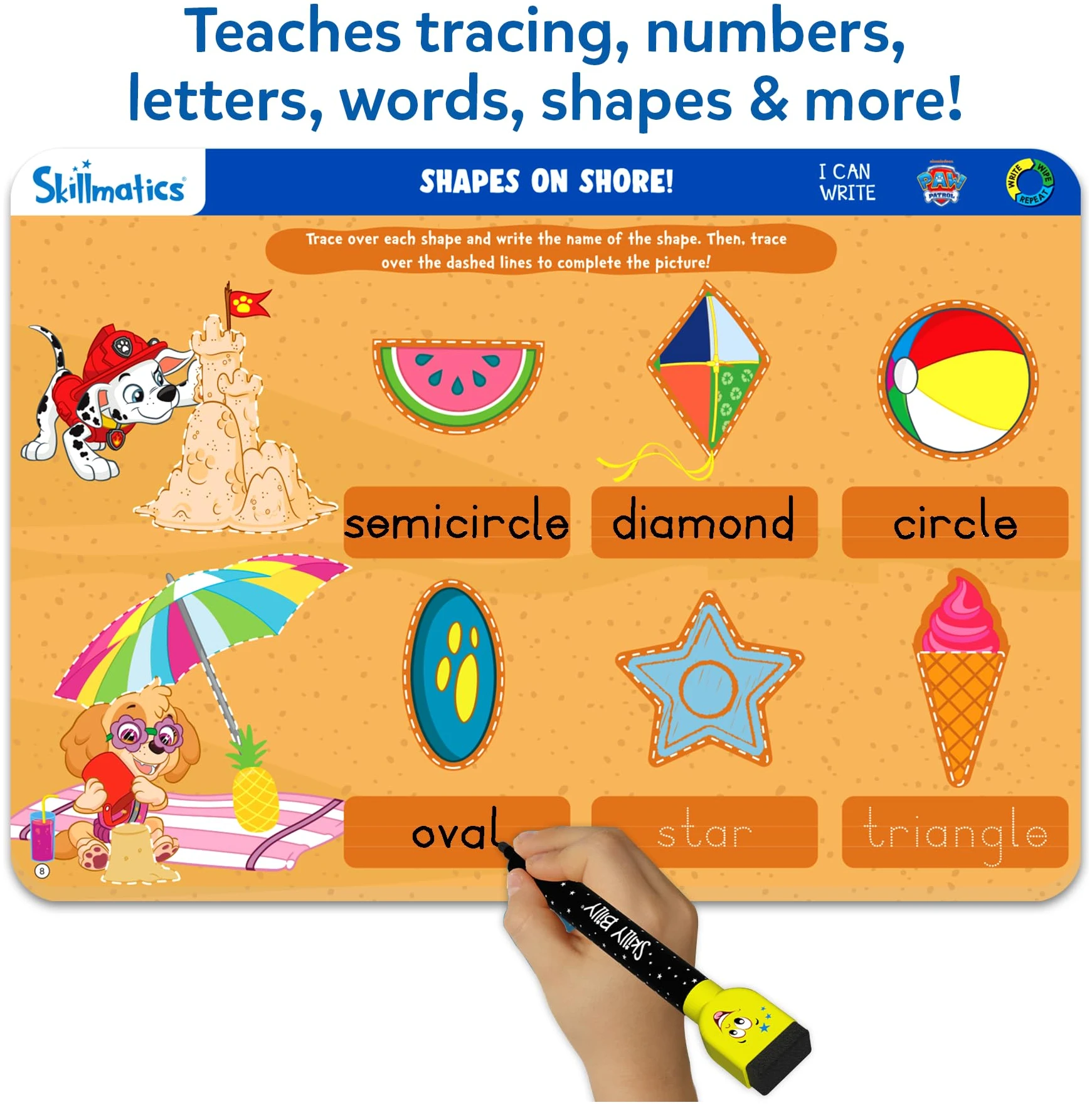 Write and Wipe Activity Mats Paw Patrol Skillmatics Set