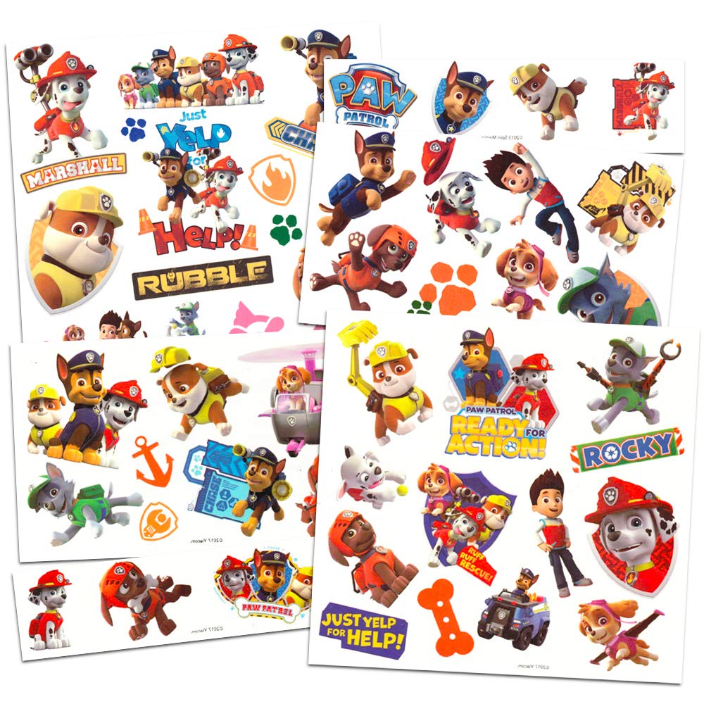 Temporary Tattoos Paw Patrol Chase Marshall Skye 100 Pack