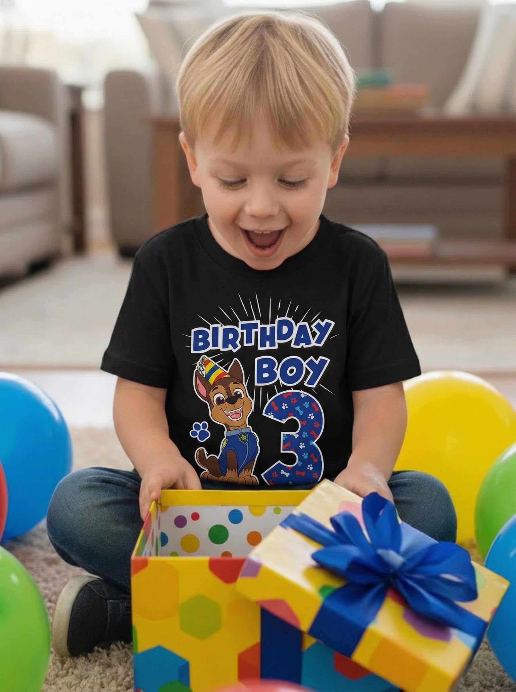 Toddler T-Shirt Paw Patrol Chase 3rd Birthday Boys Tee