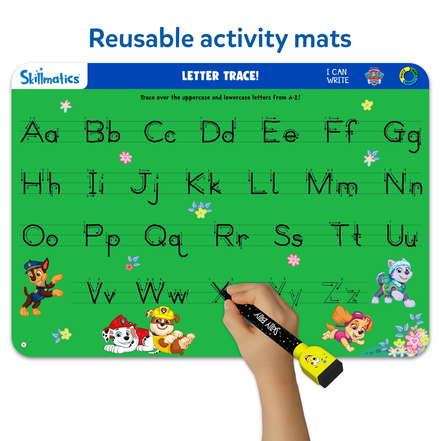 Write and Wipe Activity Mats Paw Patrol Skillmatics Set