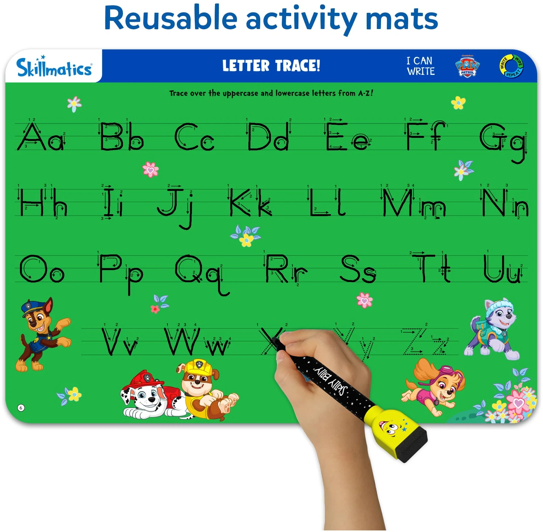 Write and Wipe Activity Mats Paw Patrol Skillmatics Set