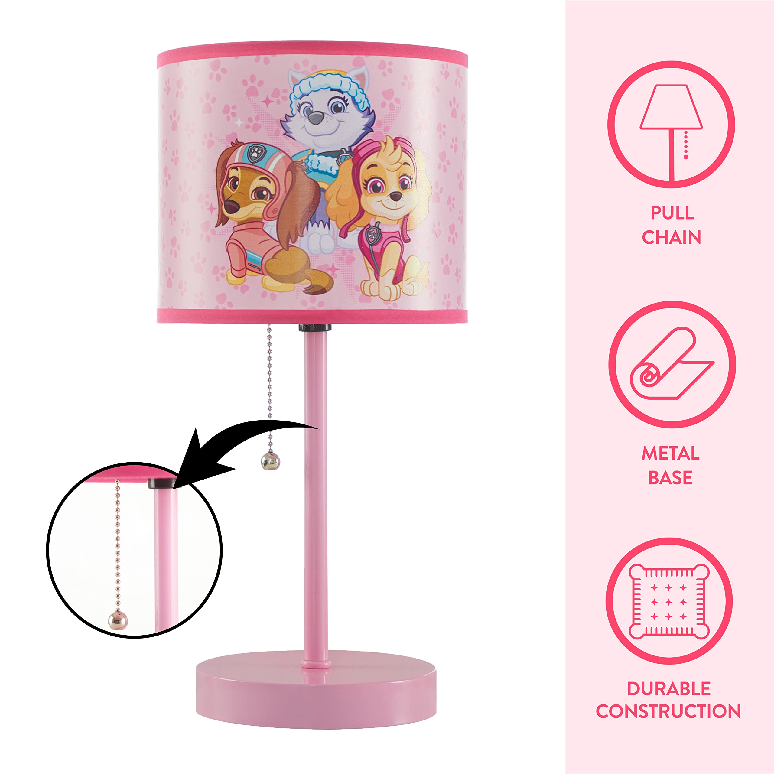 Table Lamp Paw Patrol Everest, Liberty & Skye Stick Design