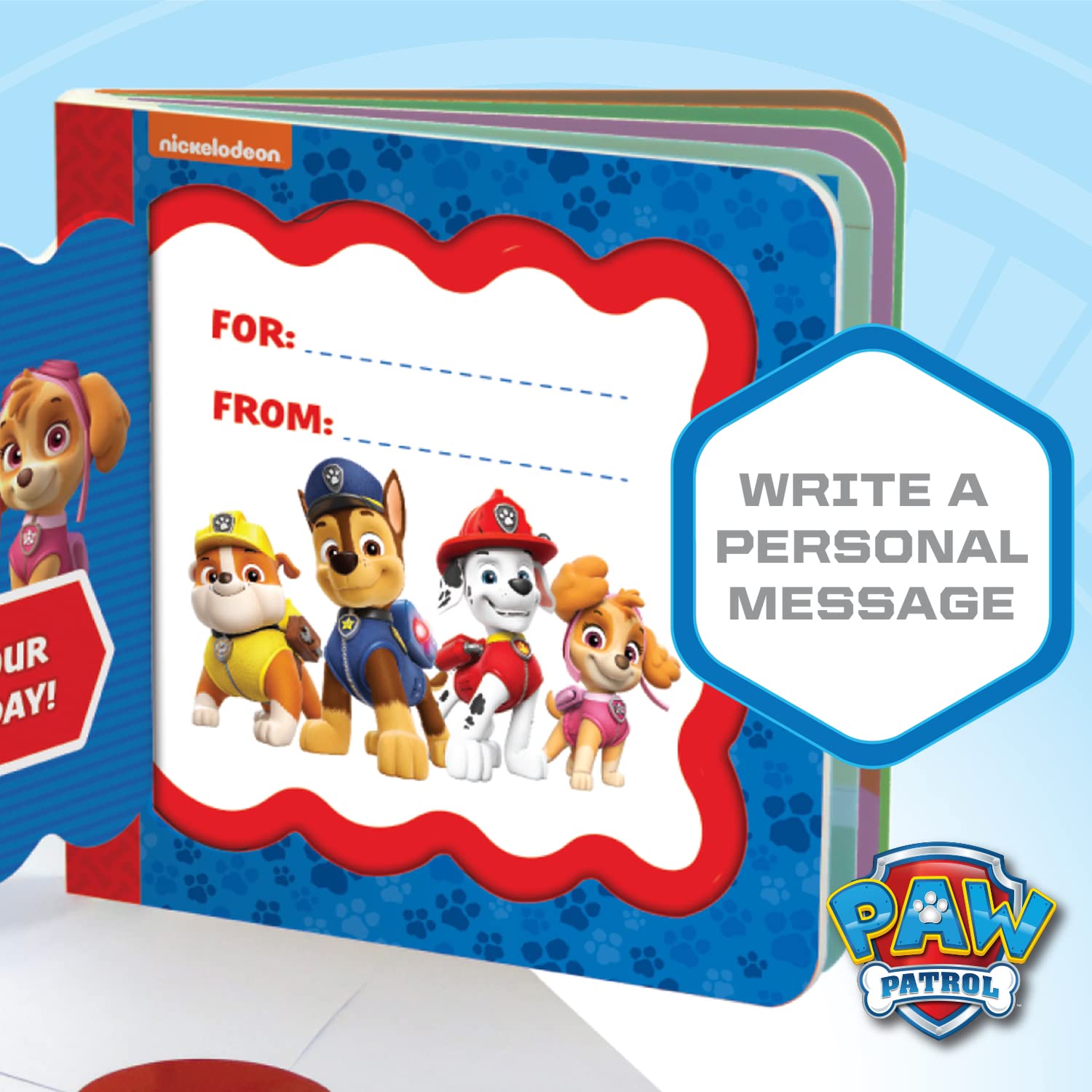 Birthday Board Book Paw Patrol Greeting Card with Personalization Flap