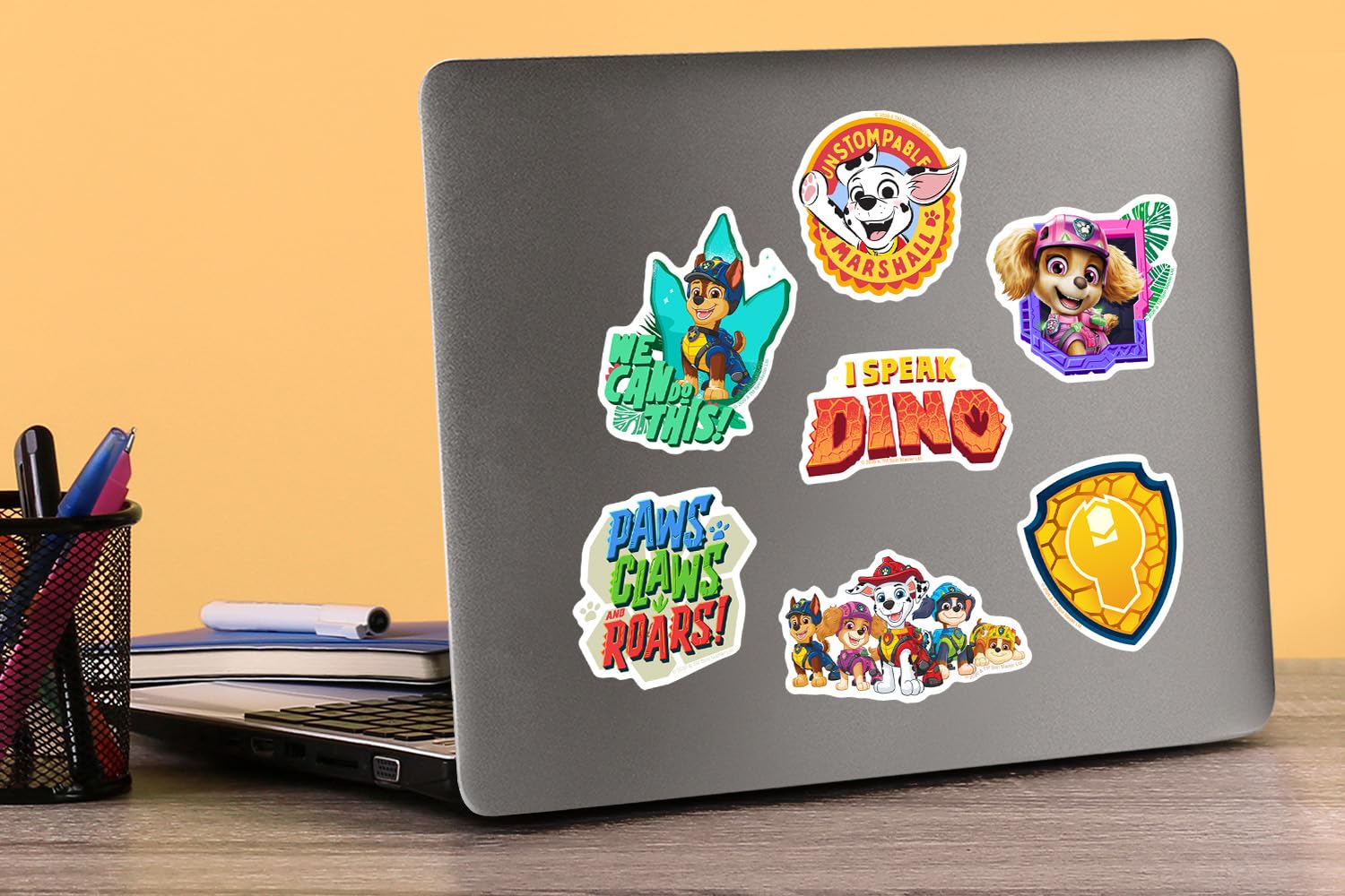 Sticker Pack Paw Patrol Dino Movie 50 Waterproof Die-Cut Decals