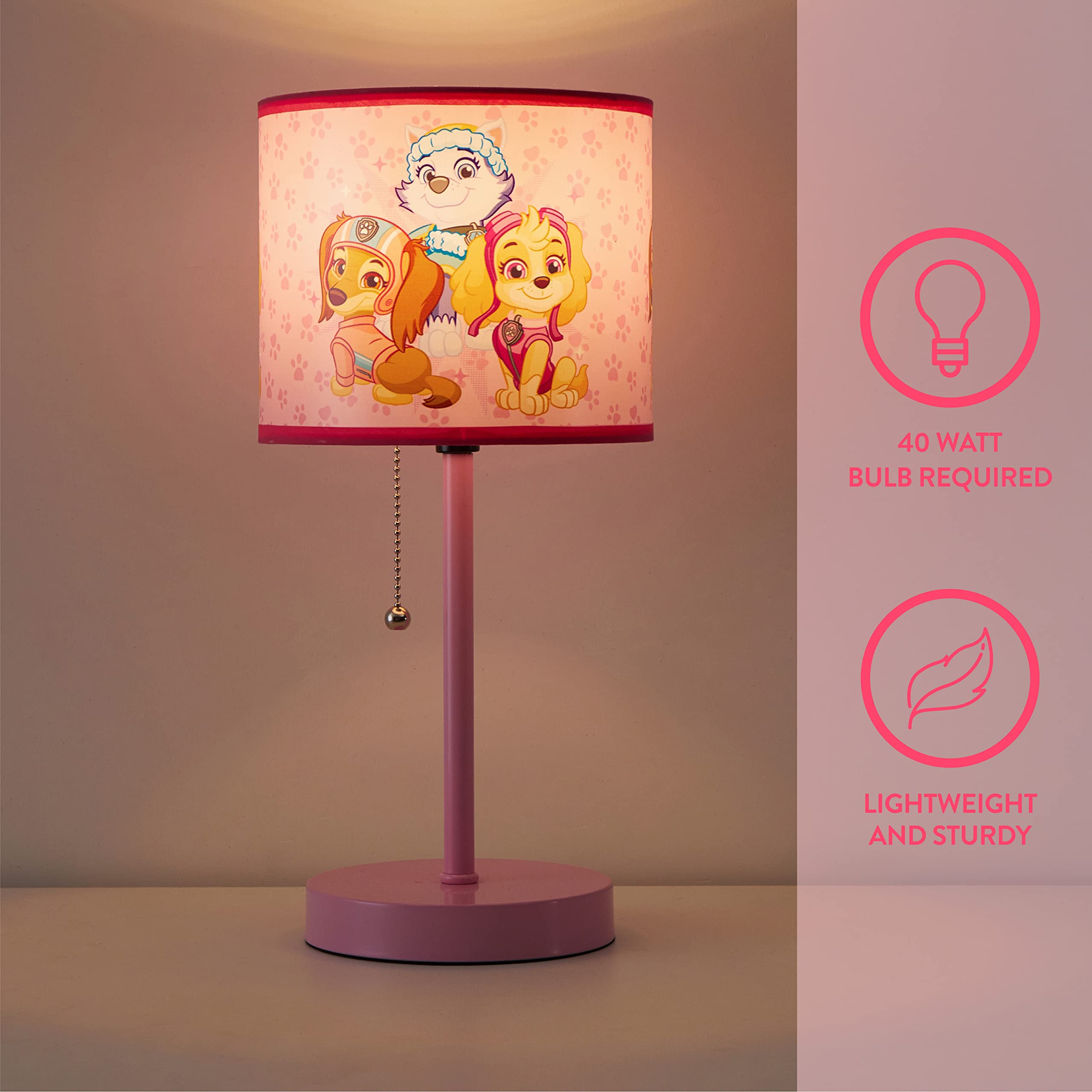Table Lamp Paw Patrol Everest, Liberty & Skye Stick Design