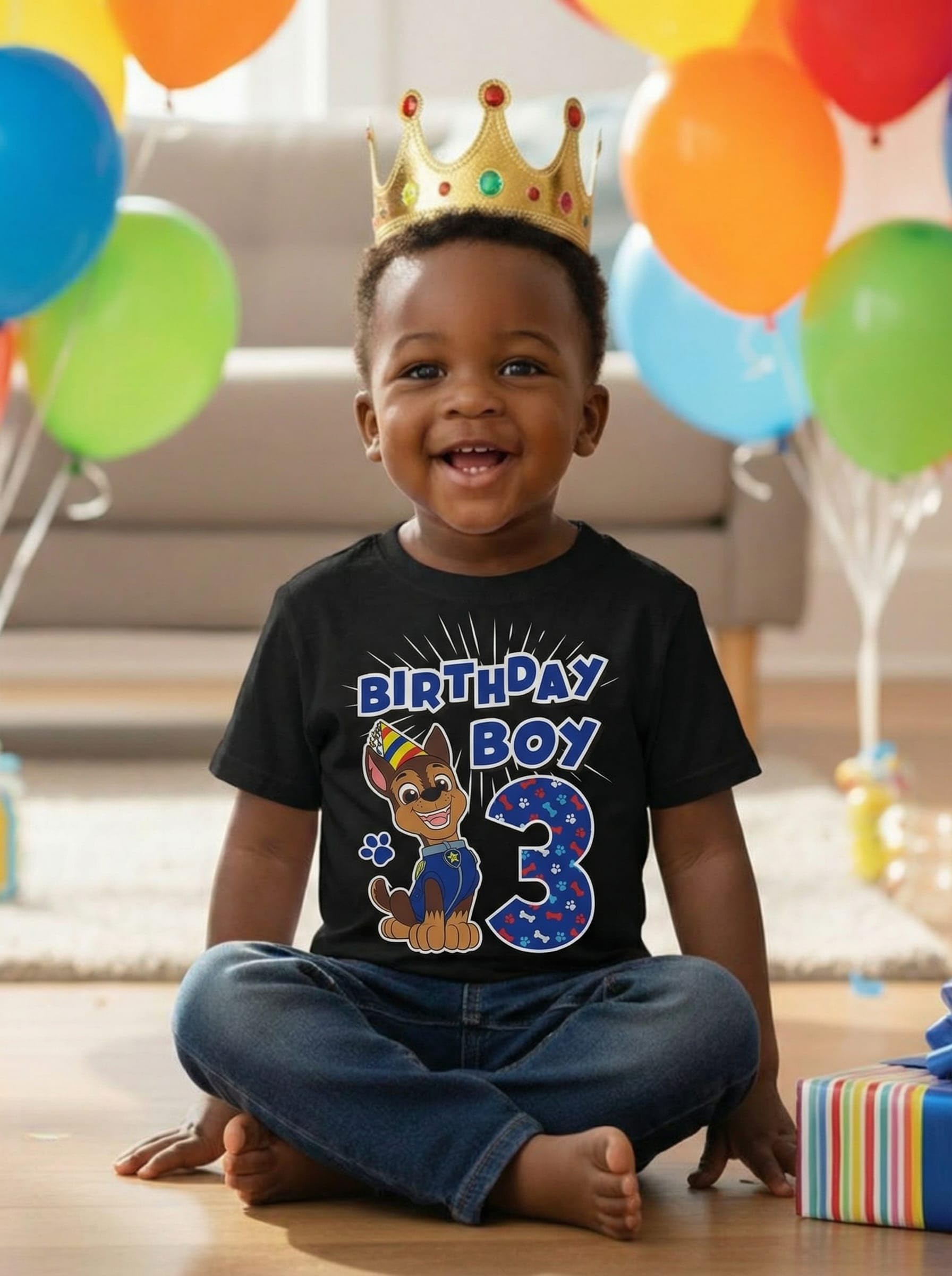Toddler T-Shirt Paw Patrol Chase 3rd Birthday Boys Tee