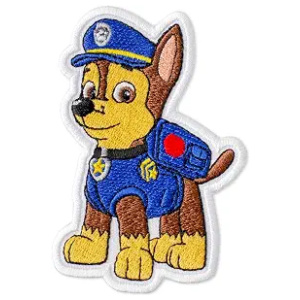 Iron On Patch Paw Patrol Chase Embroidered 2.7 x 3.9 Inch