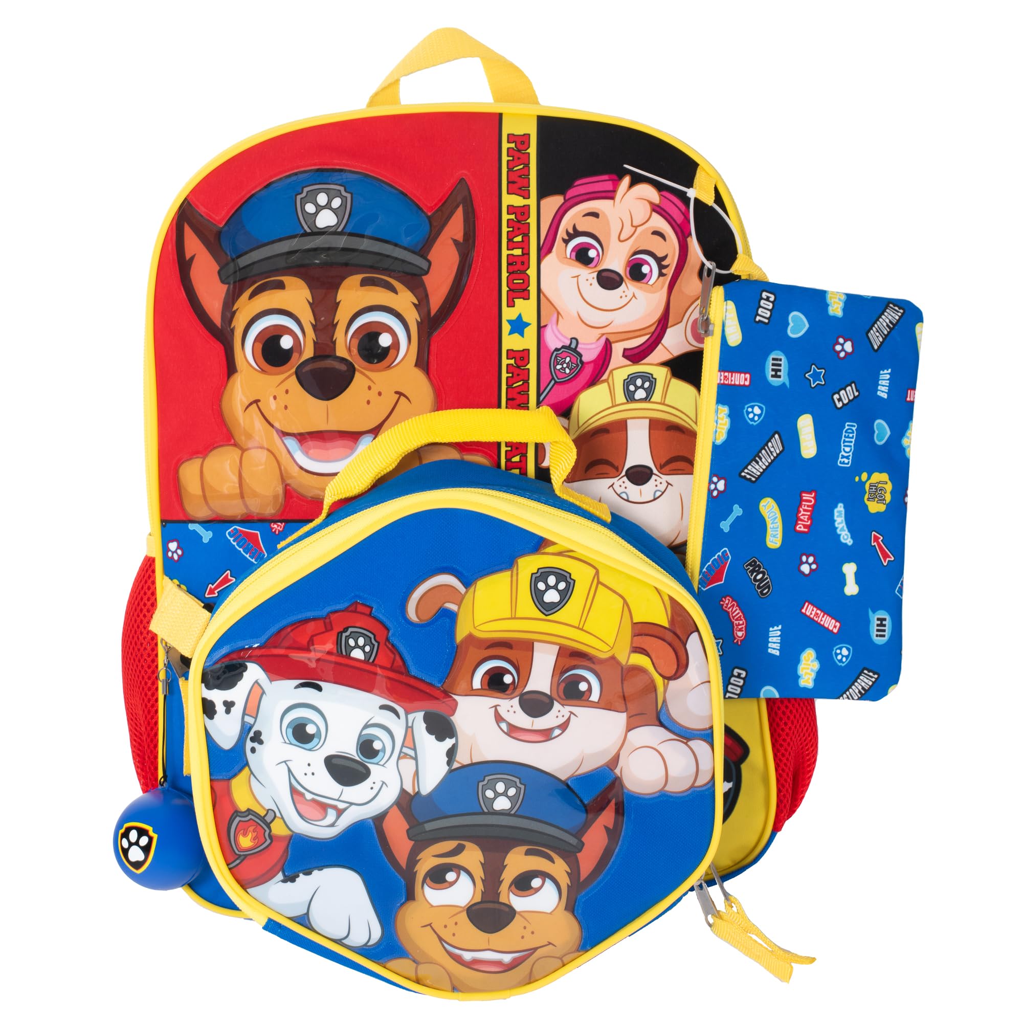 Backpack Set Paw Patrol Peeking Pups 4-Piece with Chase, Marshall, Rubble & Skye