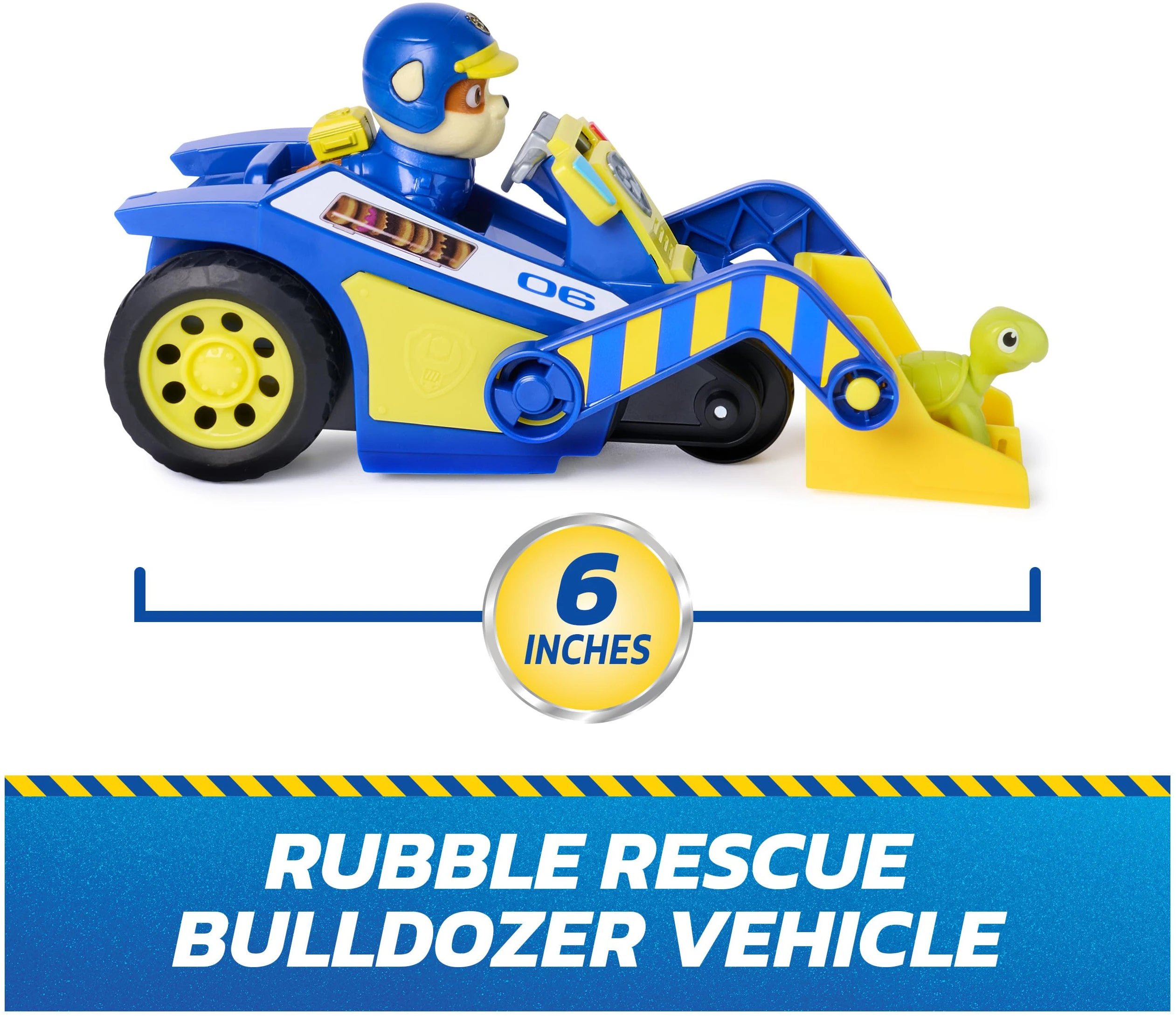 Pull Back Bulldozer Toy Paw Patrol Rubble with Turtle Figure