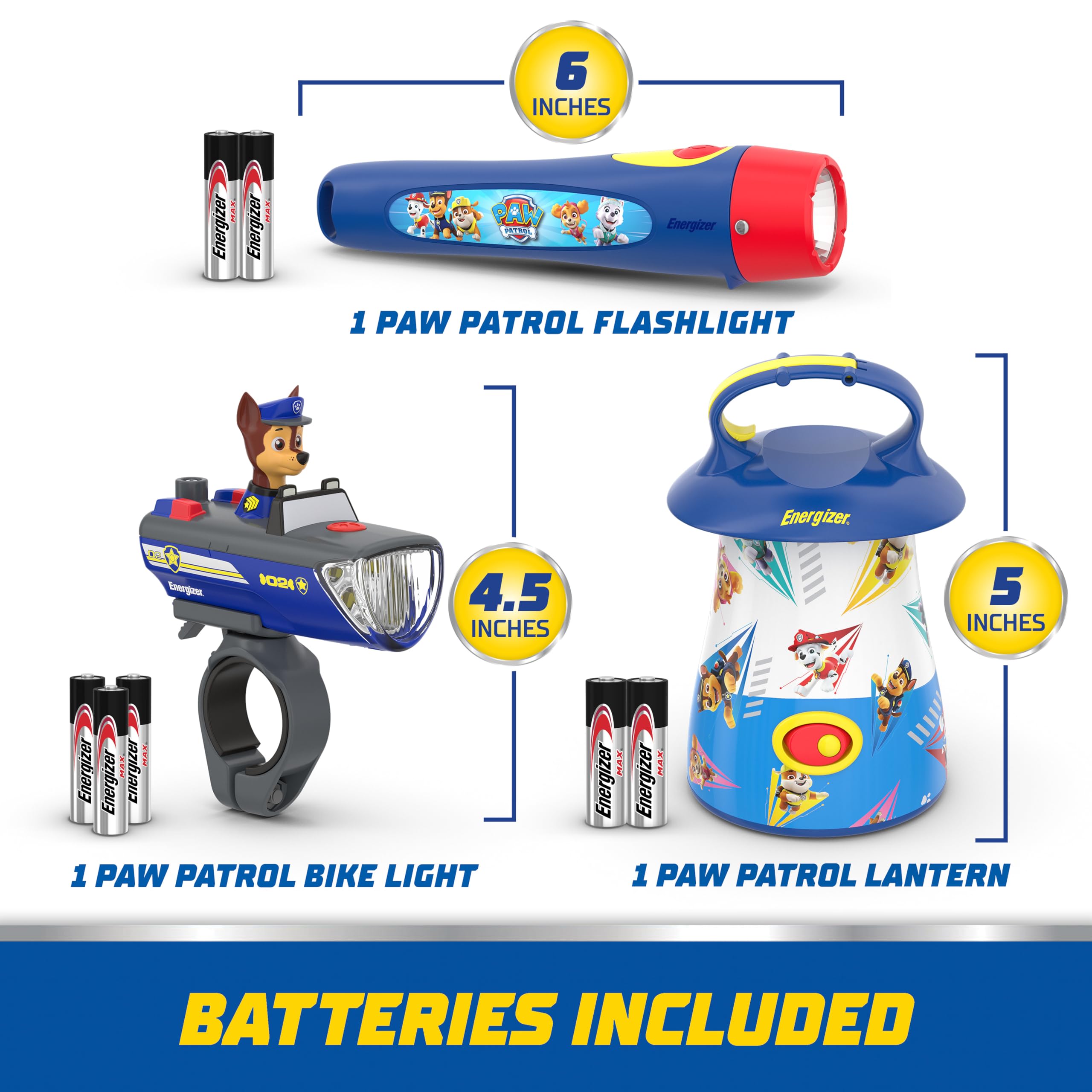Flashlight Gift Set Paw Patrol Chase and Marshall 3-Piece