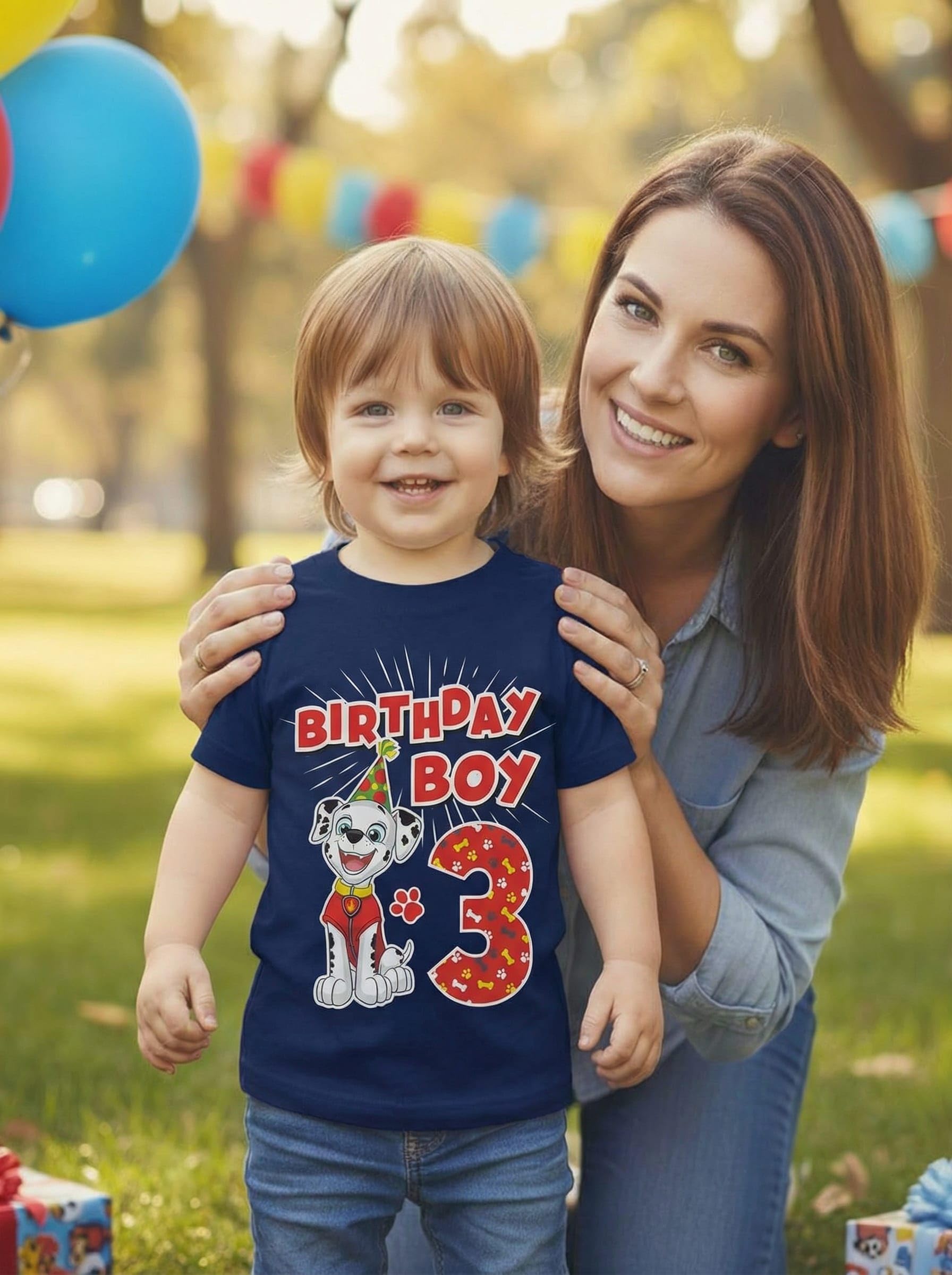 Toddler Boys T-Shirt Paw Patrol Marshall 3rd Birthday Tee
