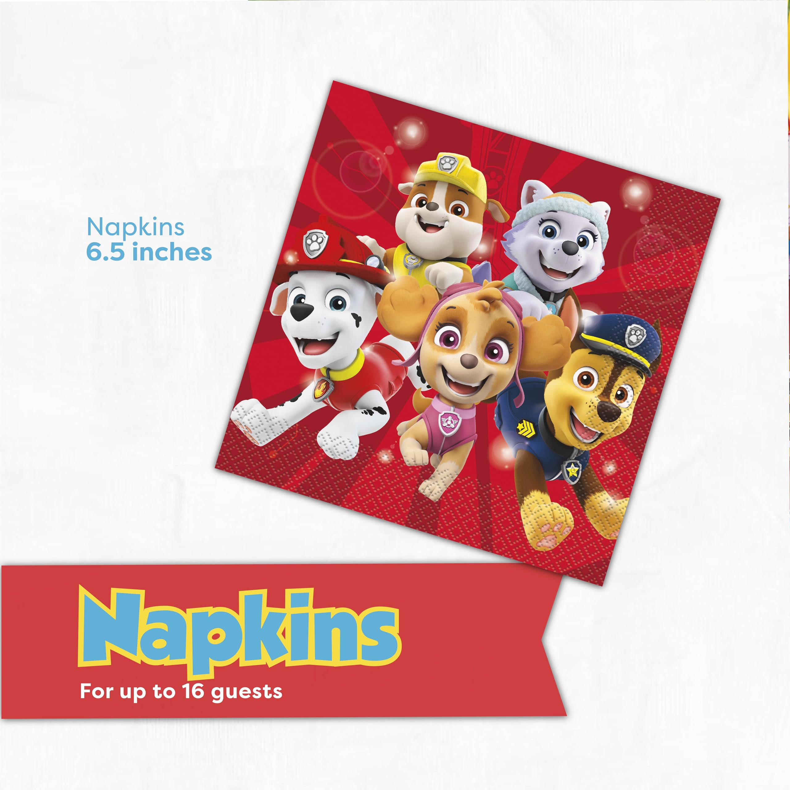 Party Plates and Napkins Set Paw Patrol 33-Piece Birthday Tableware
