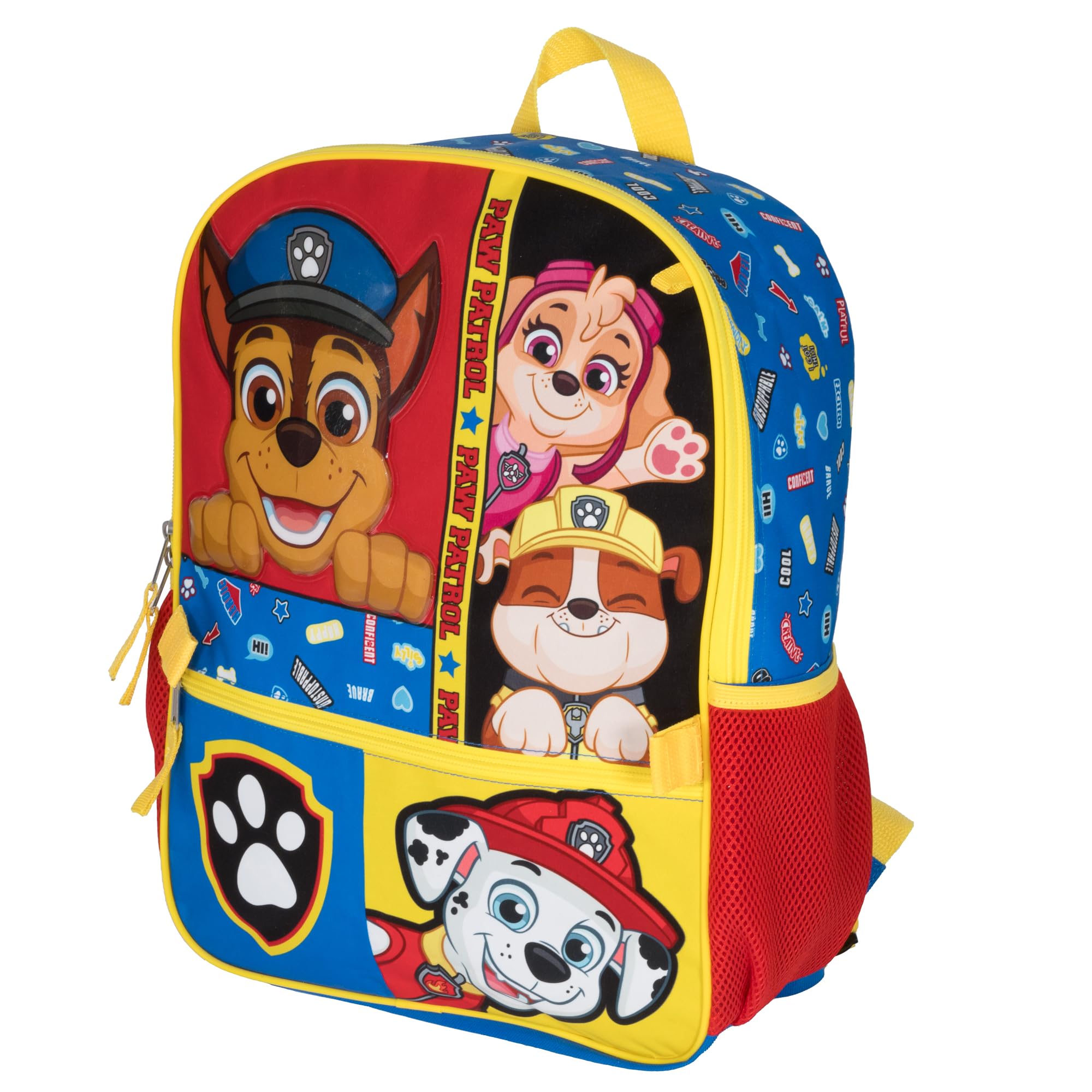 Backpack Set Paw Patrol Peeking Pups 4-Piece with Chase, Marshall, Rubble & Skye