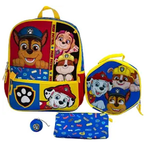 Backpack Set Paw Patrol Peeking Pups 4-Piece with Chase, Marshall, Rubble & Skye
