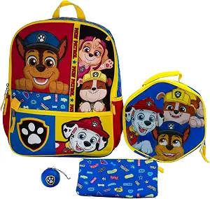 Backpack Set Paw Patrol Peeking Pups 4-Piece with Chase, Marshall, Rubble & Skye
