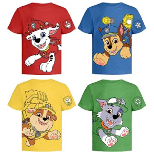 Kids T-Shirt Paw Patrol Marshall Chase Rubble Skye Everest Zuma