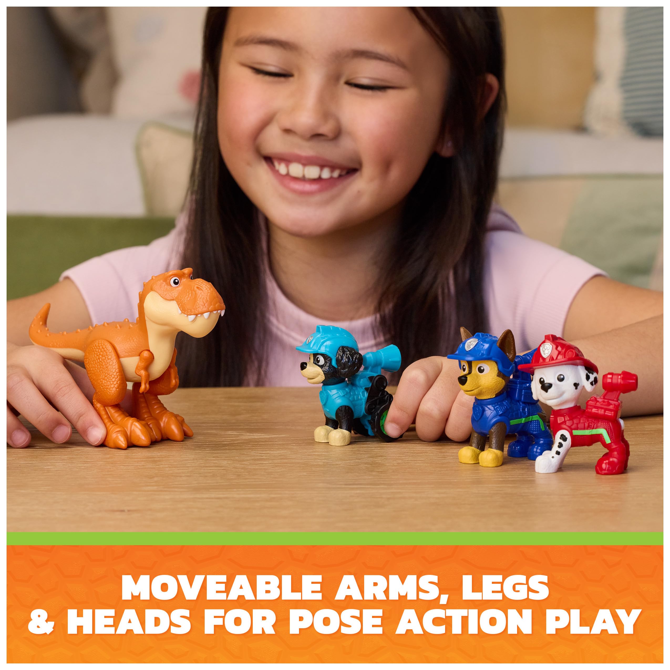 Action Figure 6-Pack Paw Patrol Dino Movie Ryder, Rex & Timmy