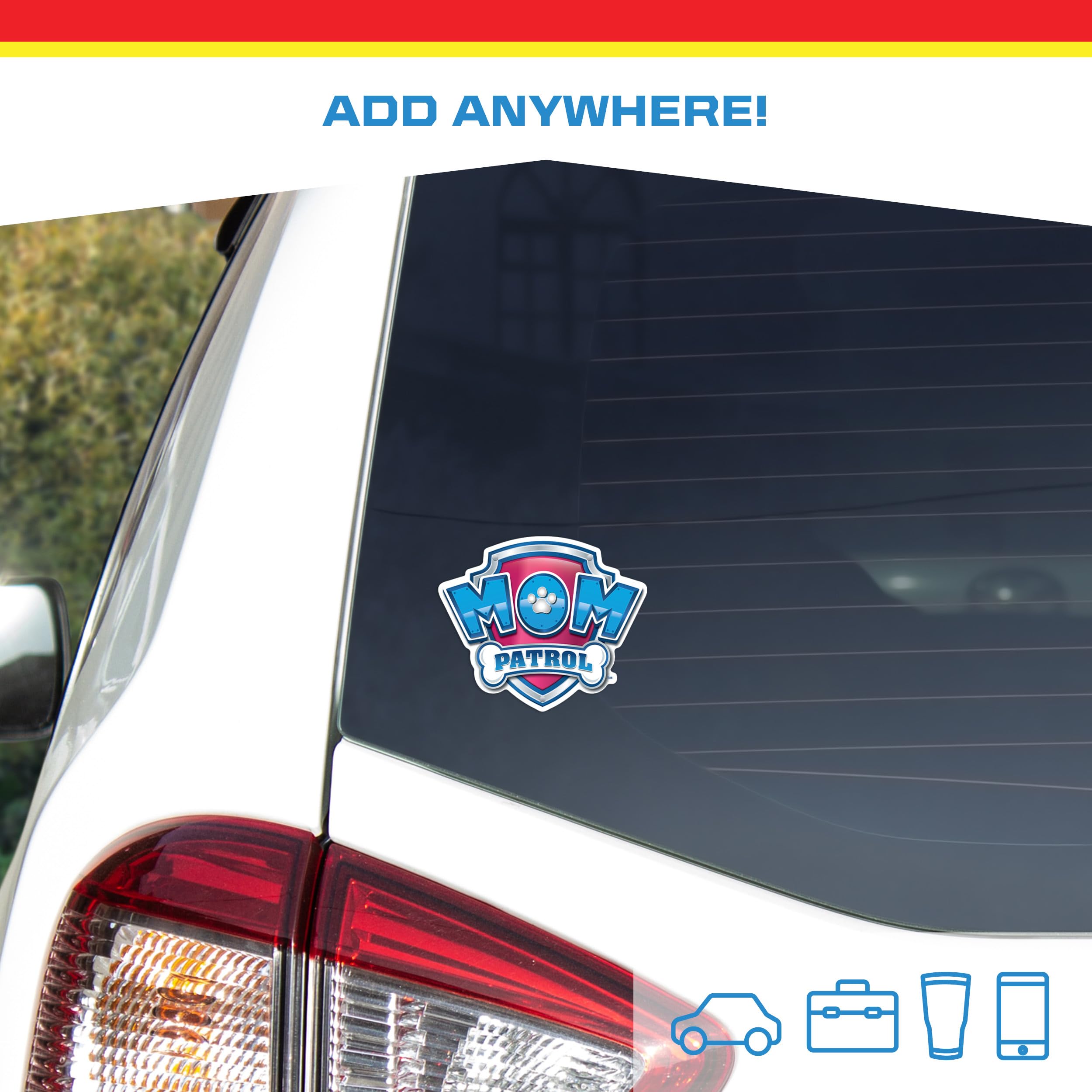 Mom Patrol Paw Patrol Vinyl Decals - Set of 3 Badge Stickers