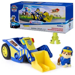 Pull Back Bulldozer Toy Paw Patrol Rubble with Turtle Figure