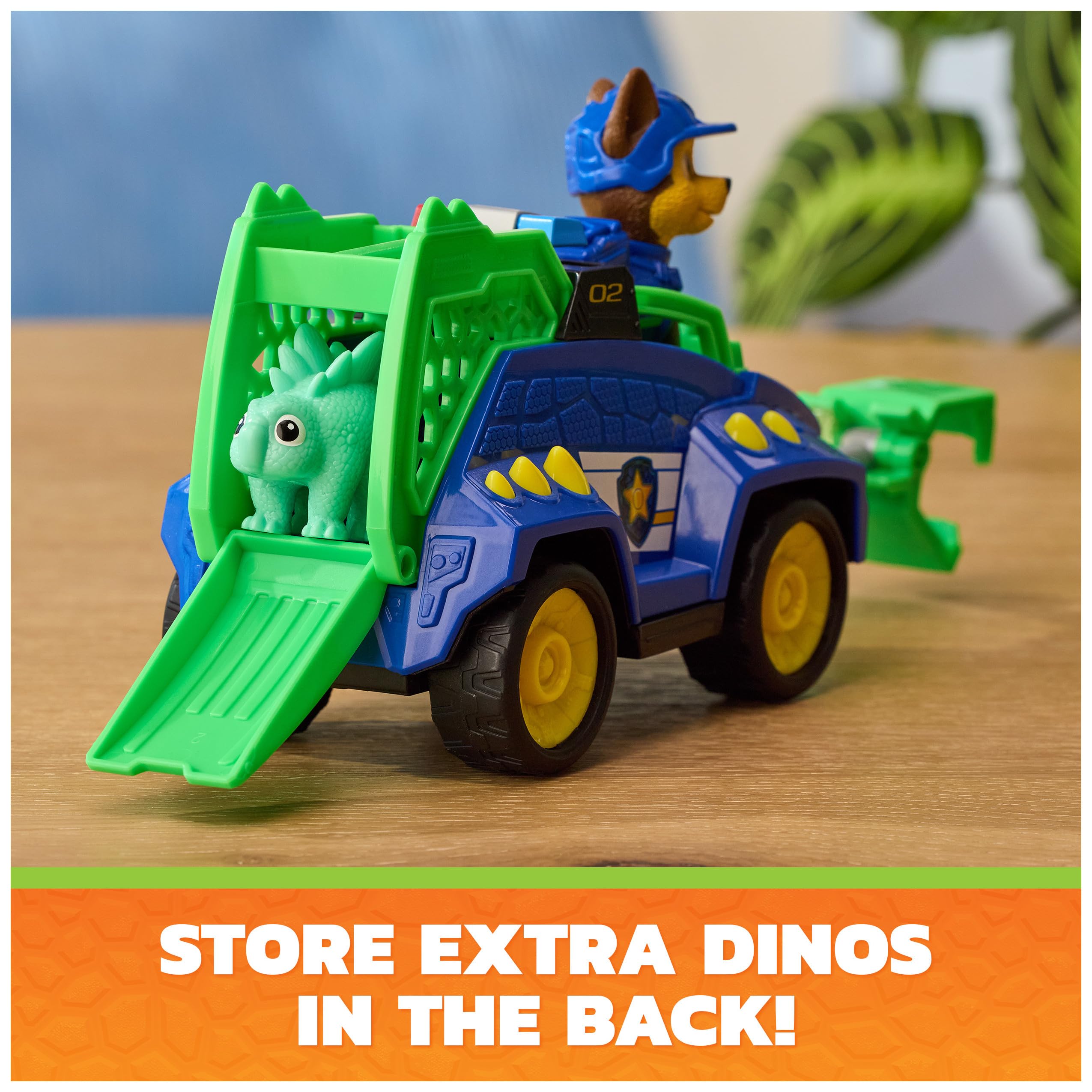 Toy Vehicle Paw Patrol Chase Dino Rescue Cruiser with 2 Figures
