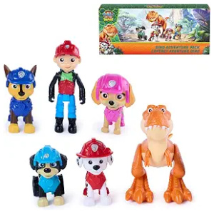 Action Figure 6-Pack Paw Patrol Dino Movie Ryder, Rex & Timmy