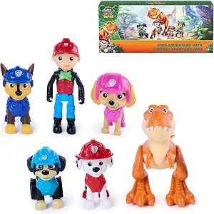 Action Figure 6-Pack Paw Patrol Dino Movie Ryder, Rex & Timmy