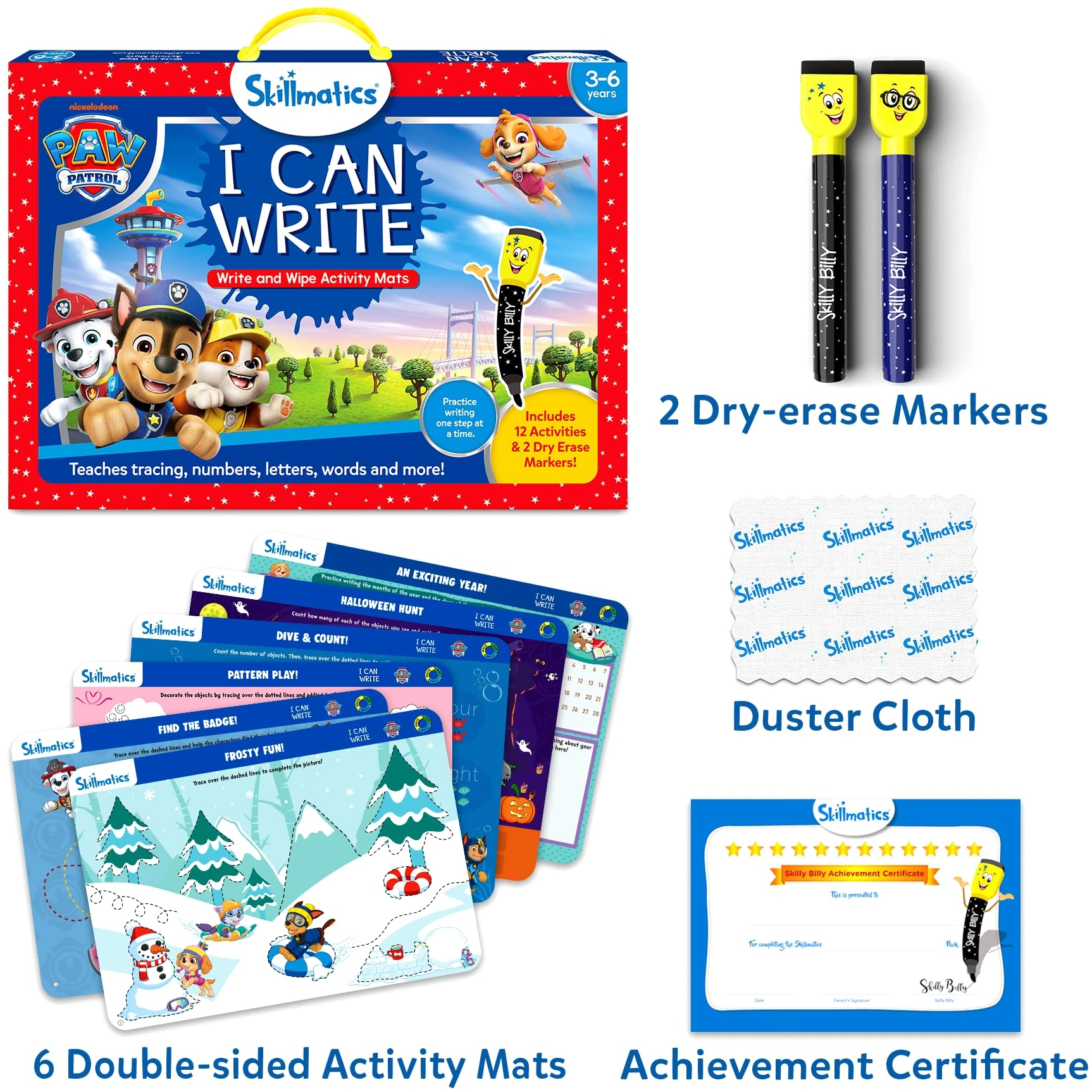 Write and Wipe Activity Mats Paw Patrol Skillmatics Set
