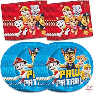 Party Plates and Napkins Set Paw Patrol 33-Piece Birthday Tableware