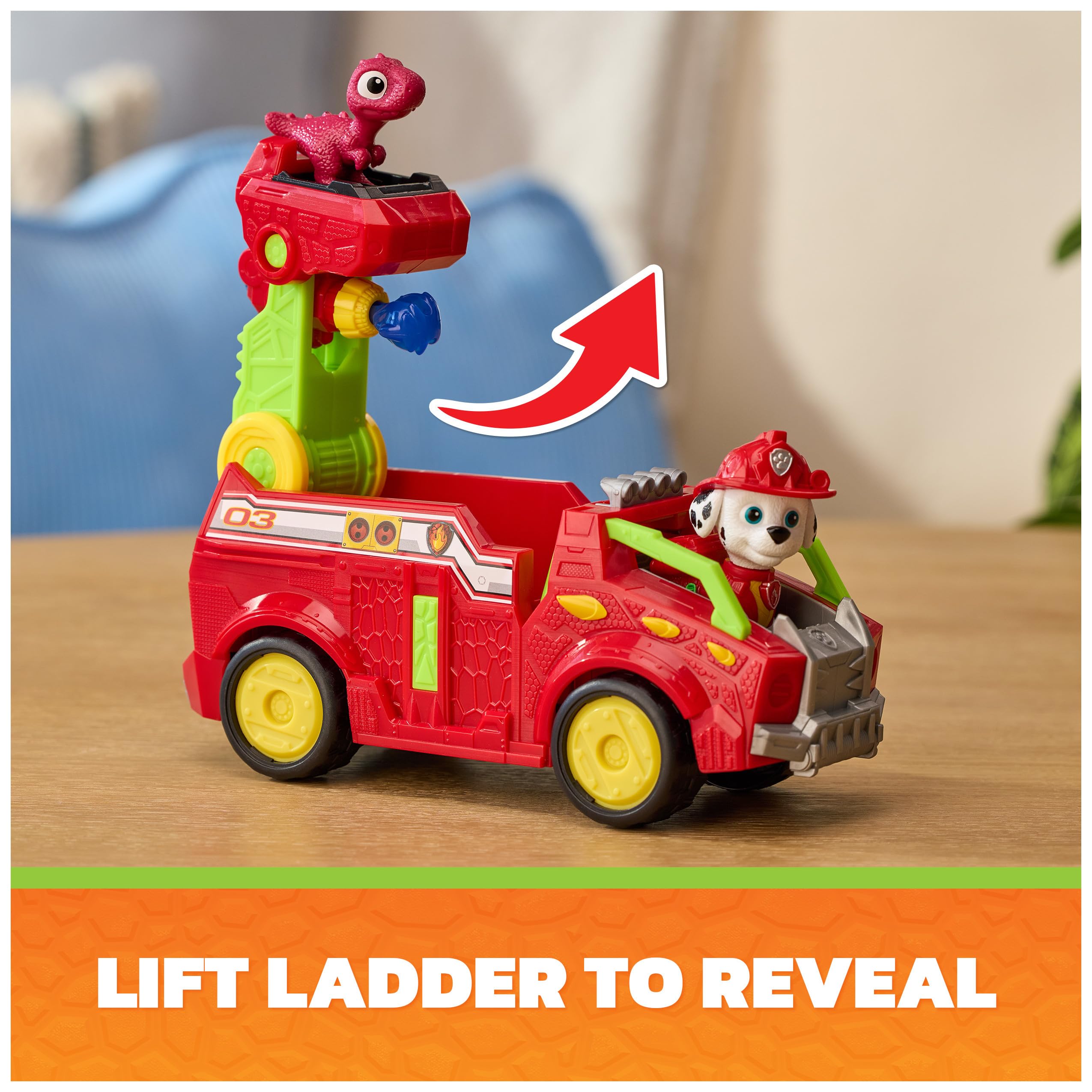 Toy Vehicle Paw Patrol Marshall Dino Movie Firetruck 8-Inch