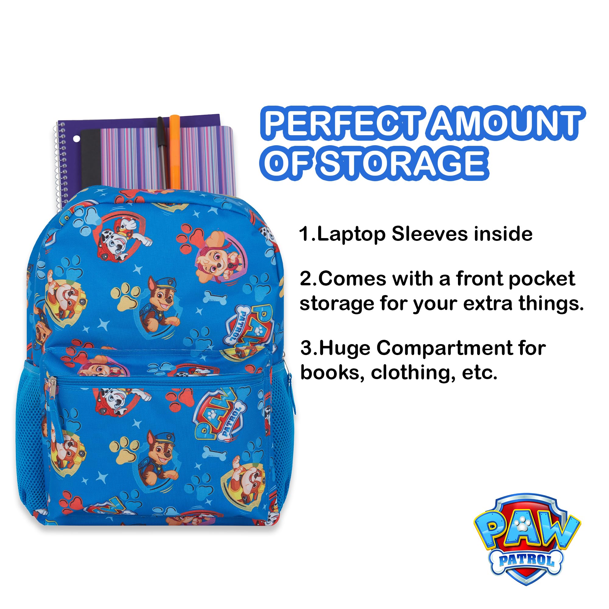Kids Backpack Paw Patrol Chase Skye Marshall Crew - Blue