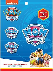 Mom Patrol Paw Patrol Vinyl Decals - Set of 3 Badge Stickers