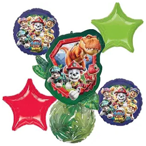 Balloon Bouquet Paw Patrol Dino Movie 6pc Party Decorations