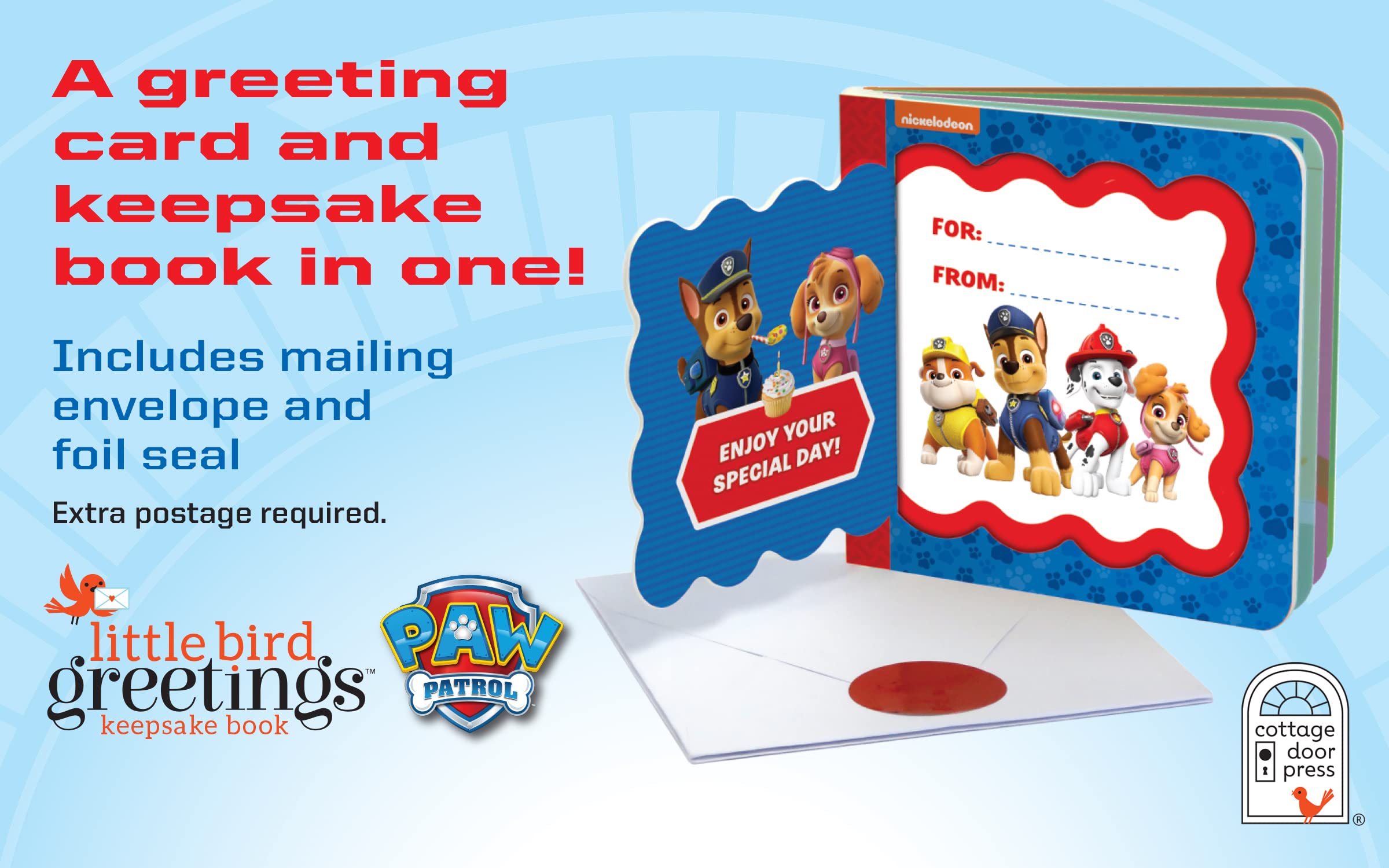 Birthday Board Book Paw Patrol Greeting Card with Personalization Flap