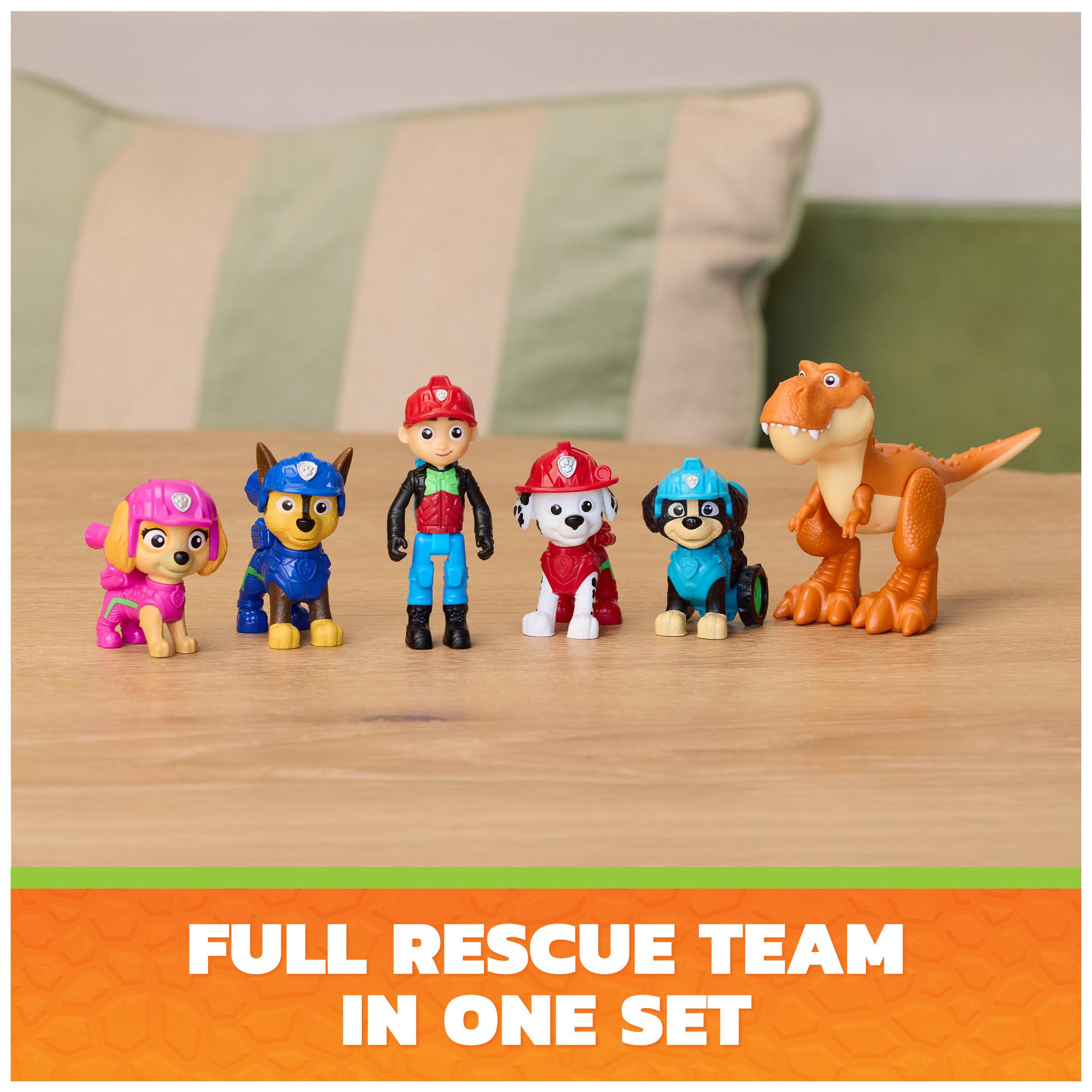 Action Figure 6-Pack Paw Patrol Dino Movie Ryder, Rex & Timmy