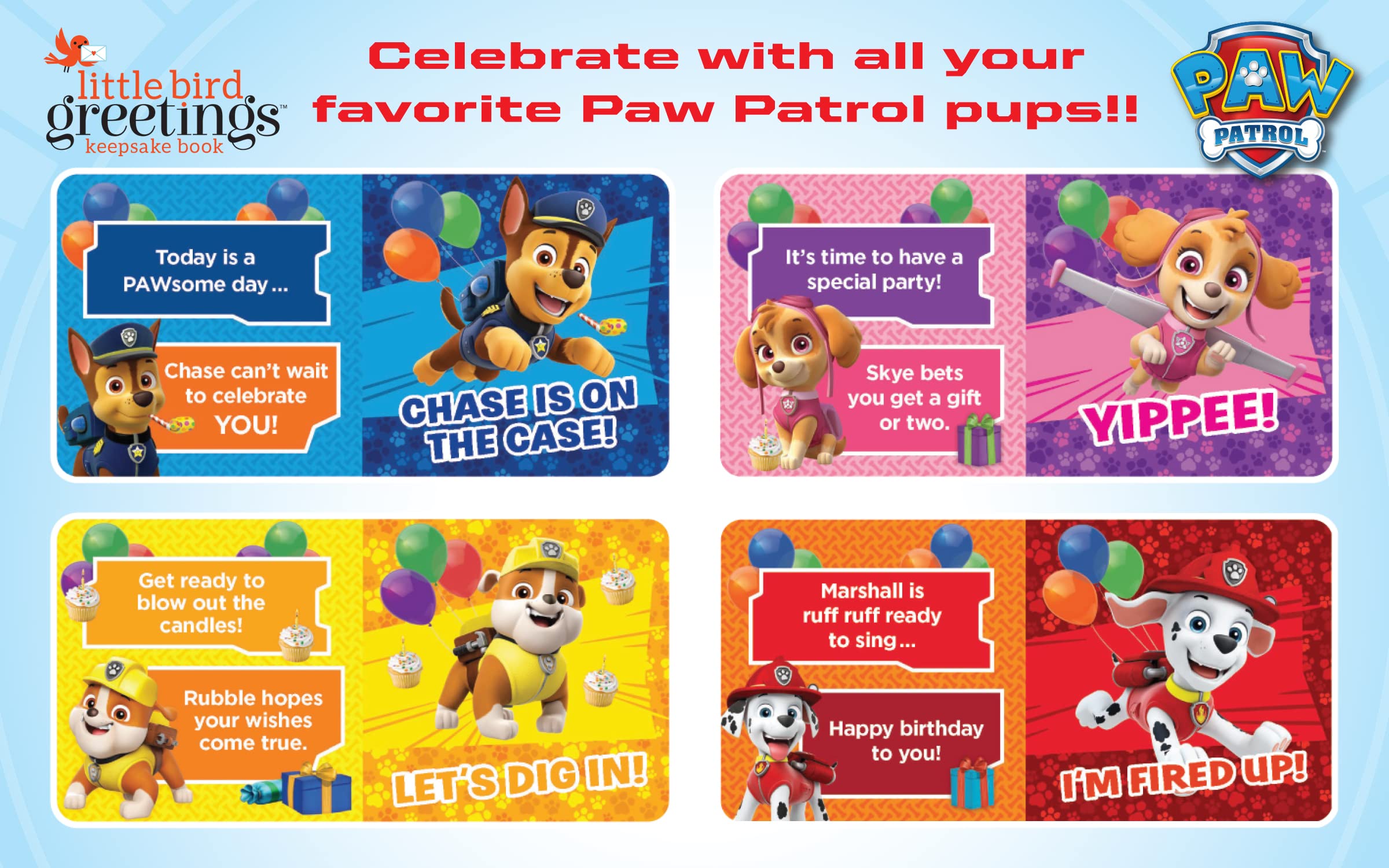 Birthday Board Book Paw Patrol Greeting Card with Personalization Flap