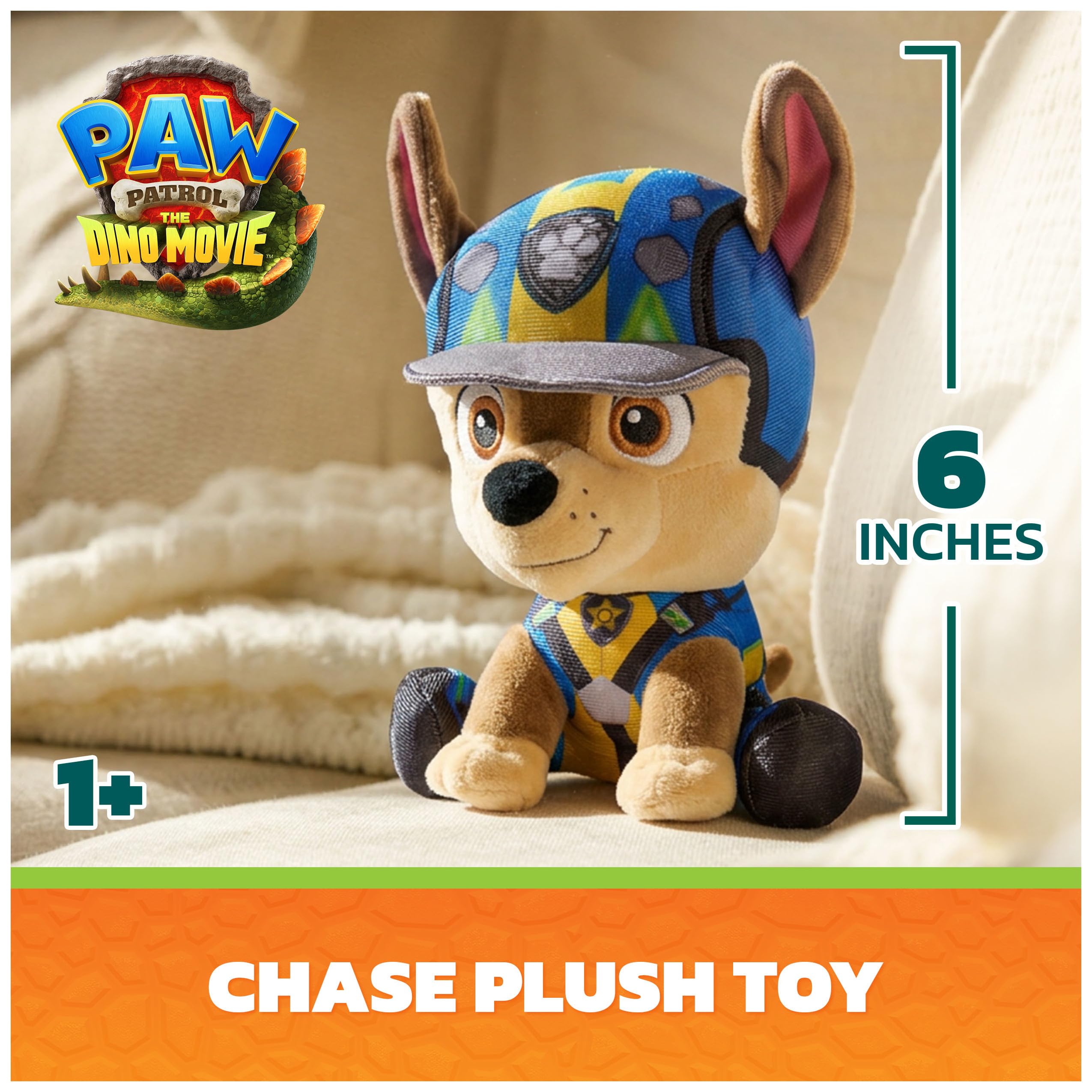 Plush Toy Paw Patrol Chase Dino Movie 6-Inch